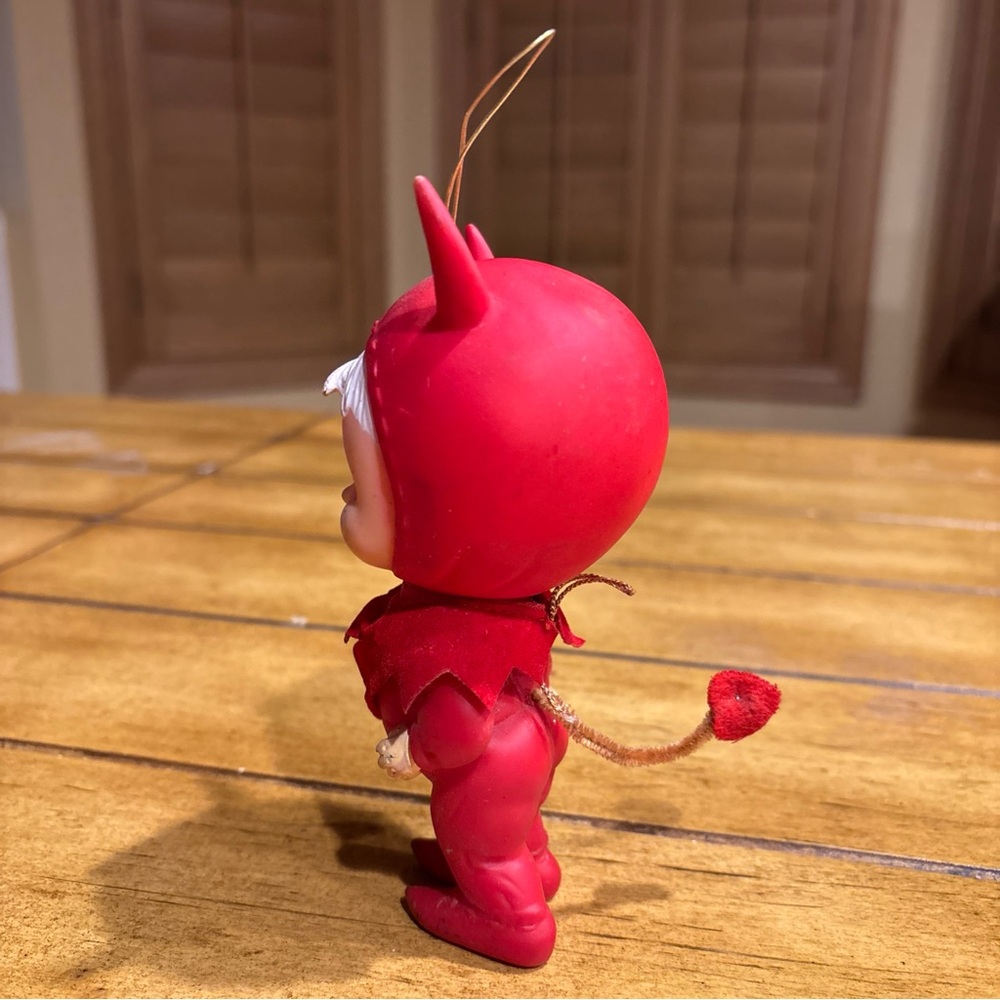 Vintage rare Devil diablo red rojo Doll ornament w defects Valentine’s Day decor - Picture 8 of 16